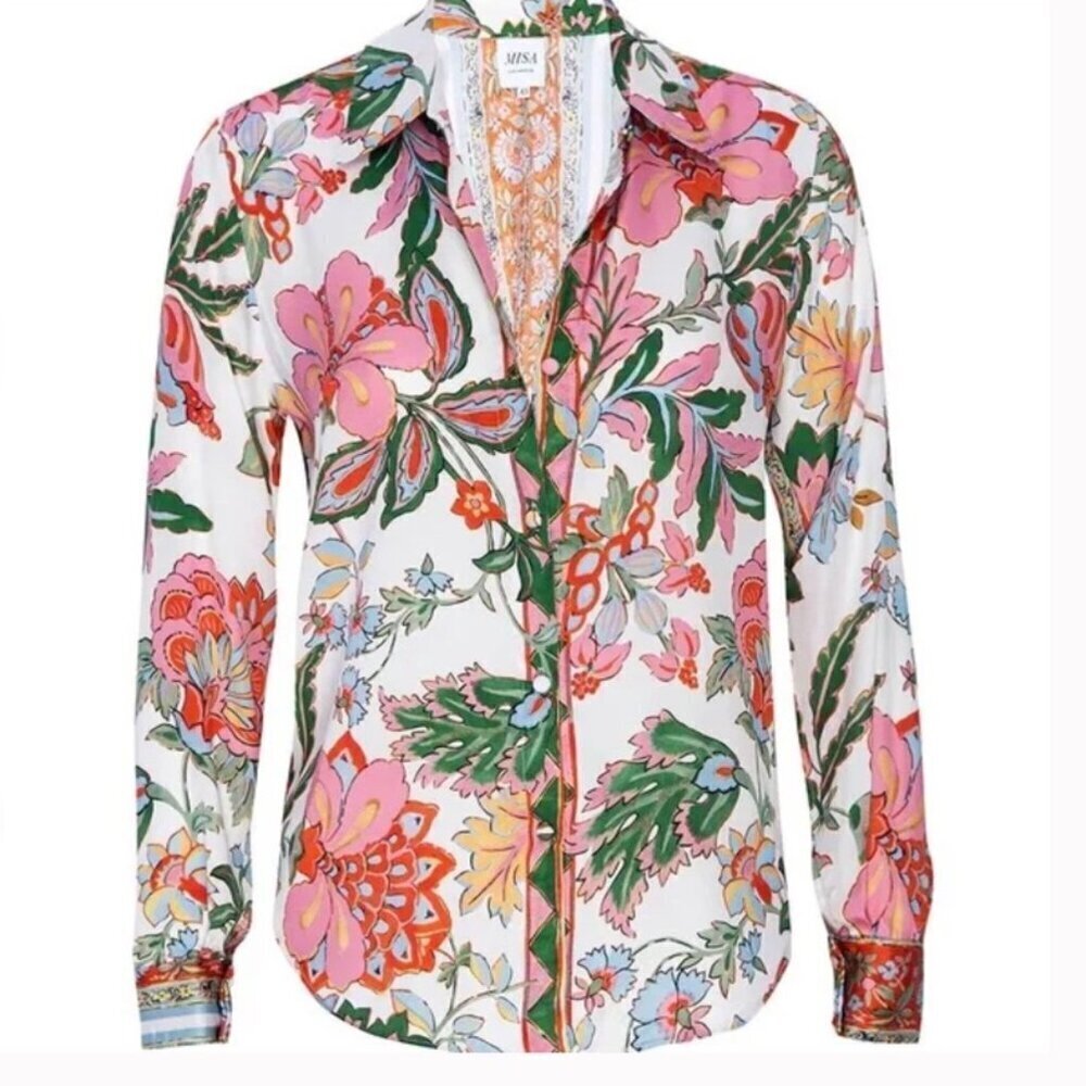 Misa Los Angeles | Roya Blouse in Casablanca Border Mix